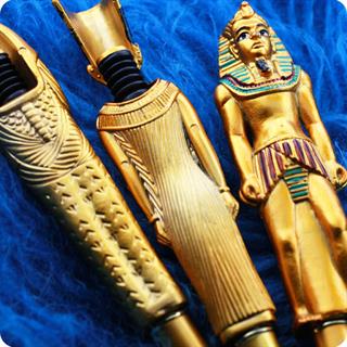 Egyptain,Collector 3 Pens,Gift Queen Nefertiti, King Tutankhamun And Pharoah