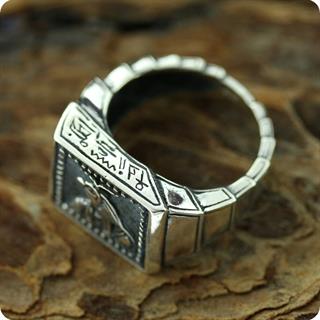 Vintage Egyptian the God of Sun, Amun Ra Silver Ring