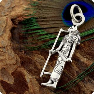 Egyptian Cat Goddess Bastet Figure Silver Pendant