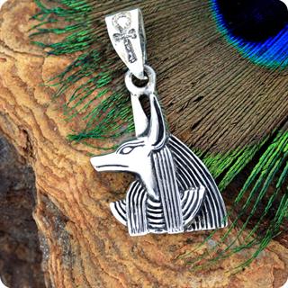 Egyptian Silver God Embalming and Dead Charm Anubis Pendant