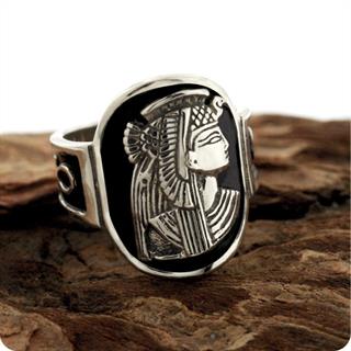 Egyptian Silver Ring,Magic Goddess Isis Ring with Ankh