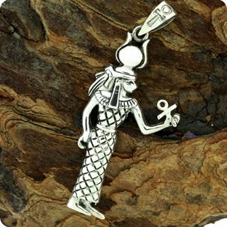 Egyptian Truth Goddess Maat , Mut Sterling Silver Pendant