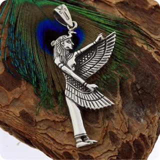 Egyptian Silver Jewelry Magic Goddess Isis Pendant