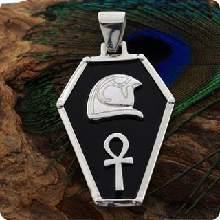 Egyptian Silver Jewelry Sky God Horus Shield Pendant