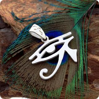 Sterling Silver Eye of Horus Protection Charm Wadjiet